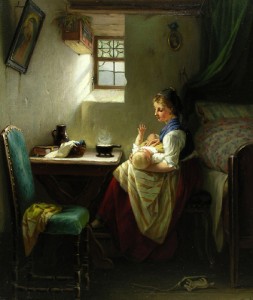 August_Müller_Interieur_mit_Mutter_und_Kind